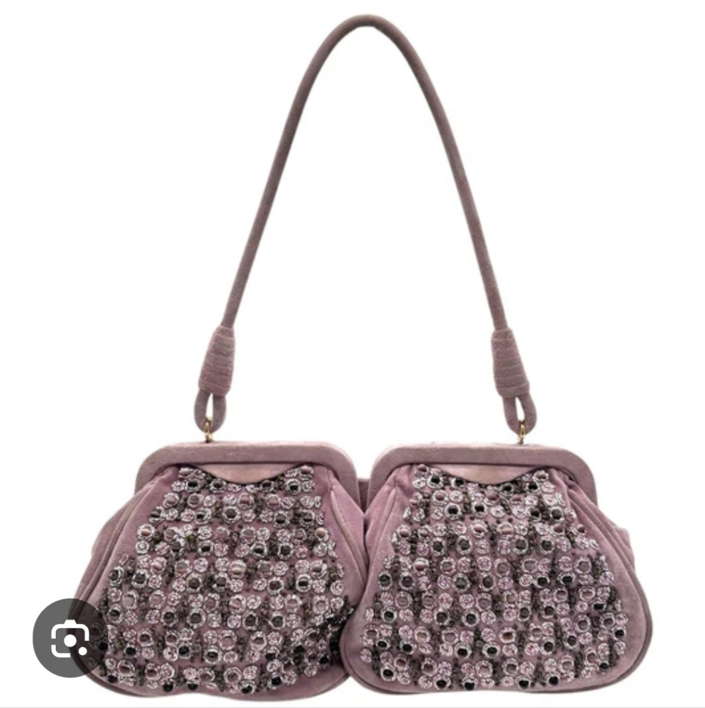Bottega Veneta Purple Embellished Clutch